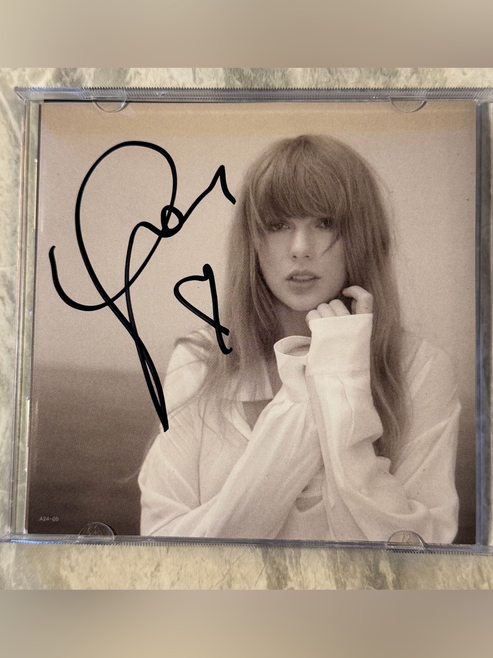 Taylor Swift TTPD Signed CD Heart - Includes CD and Case